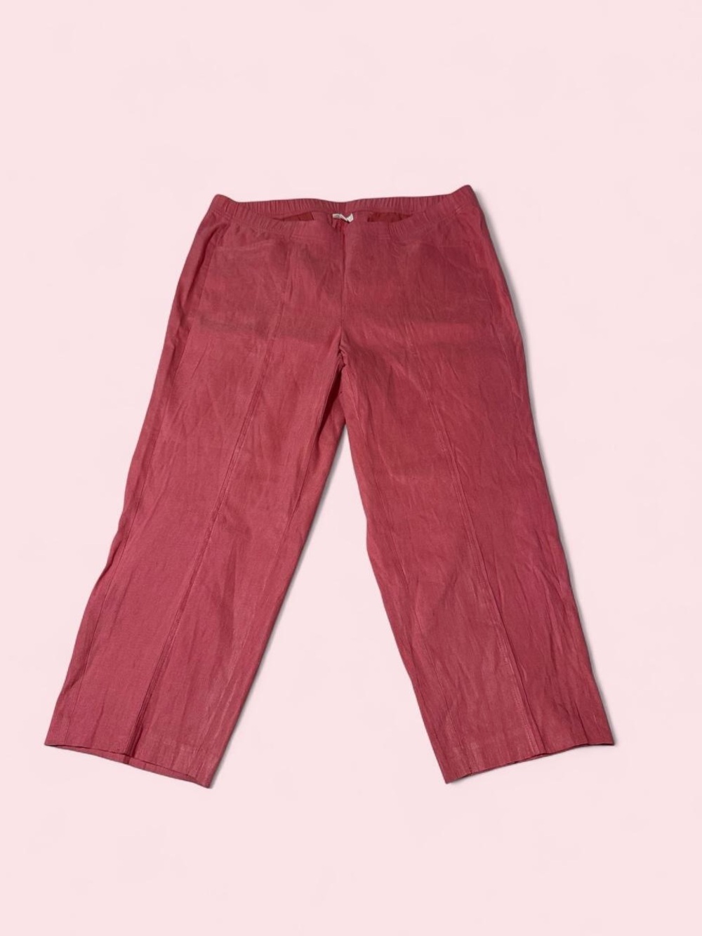 J. Jill Cropped Wide-Leg linen Pants in Dusty Rose